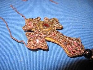 Vintage alte Passenterie Perlenzugkreuz - Bild 1 von 5