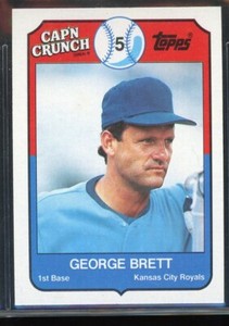 1989 Topps GEORGE BRETT Cap'n Crunch Chase Card #9 of 22 Sweet Condition HOF'er