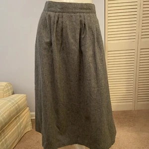 Vintage Gray Wool Skirt Womens Pleated A-Line Sz M - Picture 1 of 5