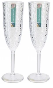 Plastic Dimple 236ml Prosecco Glass Effect Party Drinking QTY 2 4 6 8 12 or 24s - Picture 1 of 7