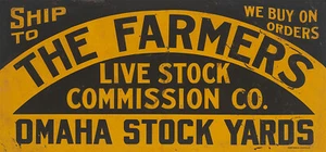 THE FARMS OMAHA STOCK YARDS WERBUNG BLECHSCHILD - Bild 1 von 1