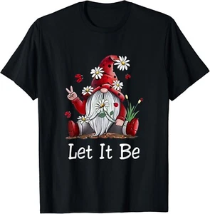 Hippie Let It Be Gnome Gifts Unisex T-Shirt - Picture 1 of 3