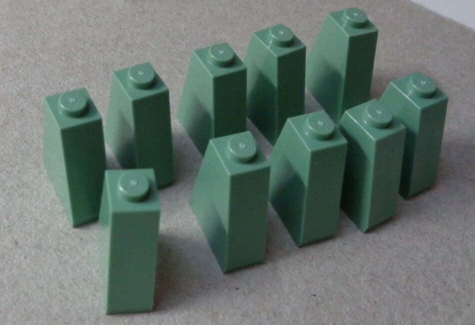 LEGO Pieces & Parts 60481 - 6134269 Slope 2x1x2 Sand Green x10 - Image 1 of 1