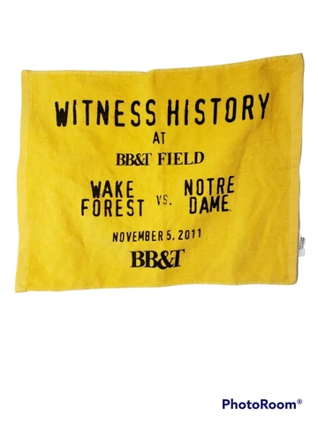 2011 NOTRE DAME FIGHTING IRISH VS. WAKE FOREST SGA TOWEL USED YELLOW 17" X 15" Cover