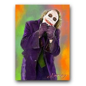 2018 THE JOKER - HEATH LEDGER # 15 ORIGINAL  PRINT ART SKETCH CARD ARTIST SIGNED