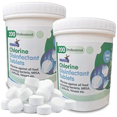 2 X 200 = 400 Professional Bleach Chlorine Disinfectant Tablets Kitchen Cleaning • 17.60£