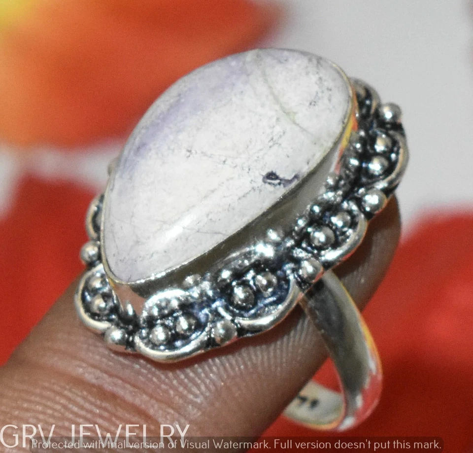 Porcelain Jasper Gemstone Ring 925 Silver Overlay Us Size 8.5" U300-G101 - Image 1 of 1