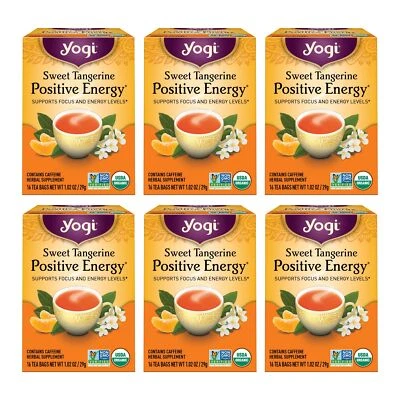 Té orgánico de energía positiva de mandarina dulce Yogi 16 unidades con Ashwagandha Foto 1 de 4
