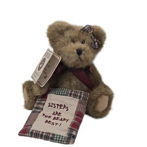 Boyds Teddybär "Schwestern sind die besten Bären" karierte Schleife 8 cm groß Geburtstag - Bild 1 von 9