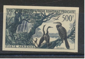 Briefmarke Französisch Äquatorialafrika Scott #C37, postfrisch sehr leicht aufklappbar, ungezähnt - Bild 1 von 1