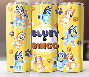 Bluey Bingo 20oz Tumbler Insulated Travel Mug Stainless Steel Cup Straw - Picture 1 of 6