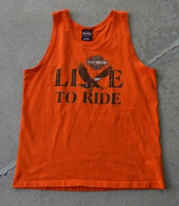 Vtg Harley Davidson Mens Tank Top Live to Ride Size M Single Stitch USA Made - Picture 1 of 8