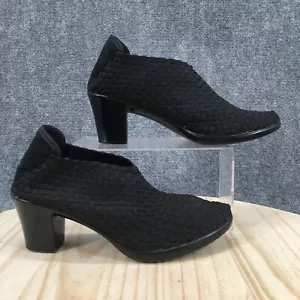 Zapatos de salón Bernie Mev para mujer 9,5 Chesca sin cordones negros informales tejidos con tacón - Imagen 1 de 13