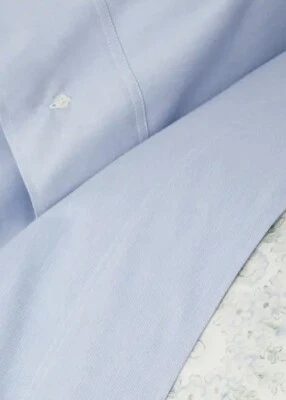 $145 CAMISA AZUL RALPH LAUREN HOME DOBLE SÁBANA PLANA ALGODÓN OXFORD ORGÁNICA ROPA DE HOMBRE Foto 1 de 4