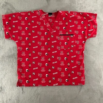 Scrub Dudz University of Nebraska Huskers Scrub Top L Unisex Lil' Red Pocket - Image 1 of 4
