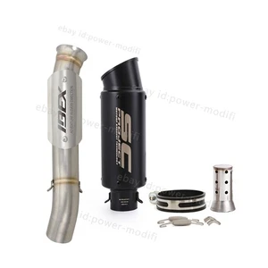 For CF-Moto IBEX800 2022-2025 Black Tail Muffler Mid Link Pipe 51MM Exhaust Tips - Picture 1 of 12