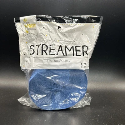 Crepe Paper Streamers 1.75 in. X 81 Ft. Royal Blue - Image 1 of 3