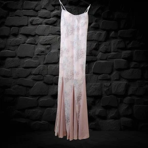 Pink & White Lace Maxi Dress | Corset Top, Open Back | Size UK 10–12 - Picture 1 of 13