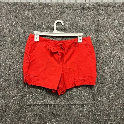 Pantalones Cortos Ann Taylor Loft Mujer 6 Rojo Verano Bolsillo Botón Cremallera Informal Viaje Foto 1 de 4
