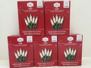 5 Box NEW Holiday Time 100 Clear Mini Christmas Lights Incandescent 21' x 5 - Picture 1 of 4