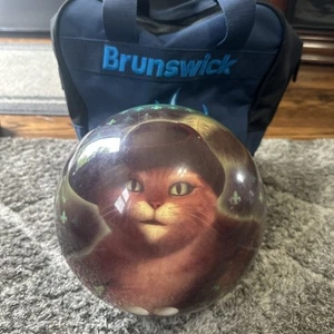 PUSS IN BOOTS Shrek Bowling Ball Brunswick Viz-A-Ball 8lbs 12 OZ - Picture 1 of 7