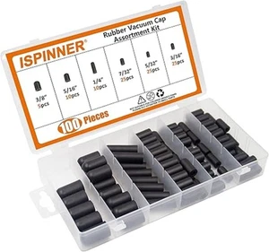 (100 PCS) CARBURETOR & VACUUM RUBBER CAP PLUG ASSORTMENT KIT INTAKE VACUUM LINES - Foto 1 di 6