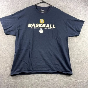 Camiseta de Campeón de Béisbol de la Universidad Marian para Hombres Talla XL Azul Manga Corta Logo - Imagen 1 de 7