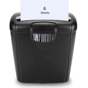 6-Sheet Paper Shredder, Strip-Cut Paper / CD / Card Shredder for Home Office Use - Picture 1 of 7