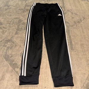 Adidas Pants Youth Large 14-16 Black Joggers Track Pockets Pants Boys - Picture 1 of 4