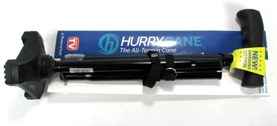 HurryCane HC-CANE-D1 Freedom Edition Folding Cane with T Handle - Black - Image 1 of 4