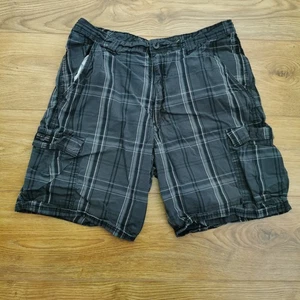 Pantalones Cortos Carga Wrangler Para Hombres W34 Gris Cuadros Utilidad Ejército Militar Bolsillos Exterior - Imagen 1 de 9