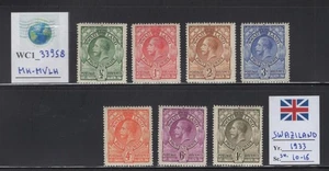 WC1_33958 BRITISH COL.:SWAZILAND. Bunter kurzer Satz 1933.Sc.10-16. MH-MVLH - Bild 1 von 1