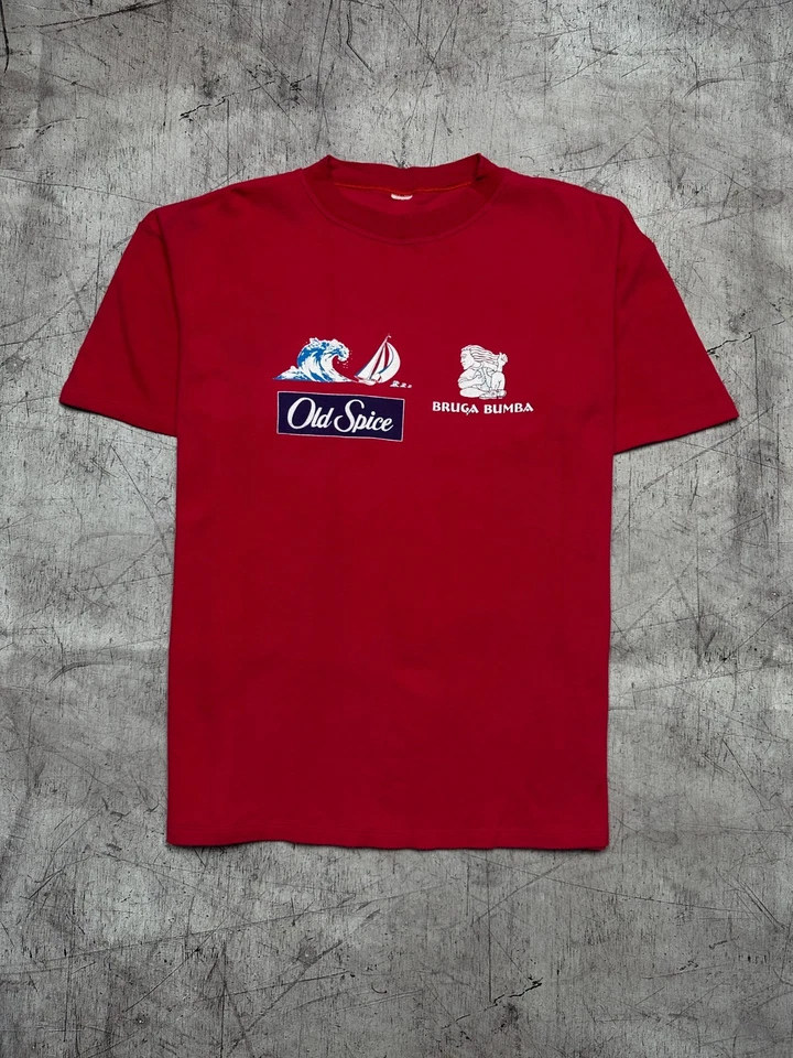 Camiseta masculina vintage anos 90 Old Spice tamanho XL - Imagem 1 de 4