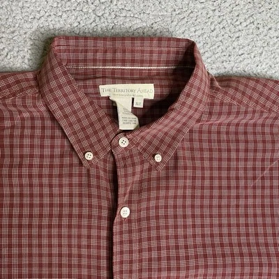 The Territory Ahead Shirt Mens XLT Burgundy Plaid Button Down Outdoor Casual - Image 1 of 4