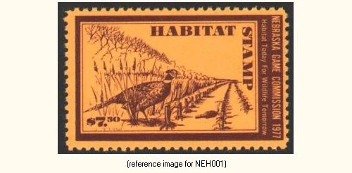 HALFPRICEHUNT Nebraska Habitat 1977 $7.50 pheasant - Image 1 of 1