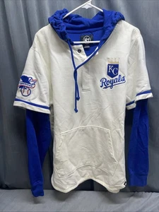 47 Marca Kansas City Royals Logo Parche de la Liga Americana Shortstop Pullover Sudadera con Capucha - Imagen 1 de 24