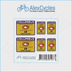 Fahrrad Columbus SP Rinforzati Doppio Spessore Rahmen & Gabel Aufkleber Sticker Set - Bild 1 von 1