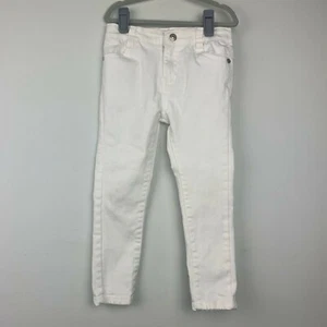 EUC 7 For All Mankind Little Girl's White Skinny Jeans Sz5 - Picture 1 of 9