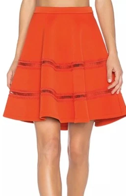 Minifalda texturizada tallada para mujer roja recortada línea A M $380 nueva con etiquetas Foto 1 de 2