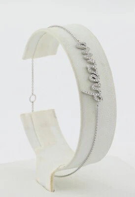 14k White Gold 1/8th carat Diamond Dreams Bracelet  7" to 8" - Image 1 of 4