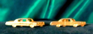 VINTAGE 1960'S AUTOMOBILE GILT METAL CUFFLINKS - U.S.A. - Picture 1 of 5