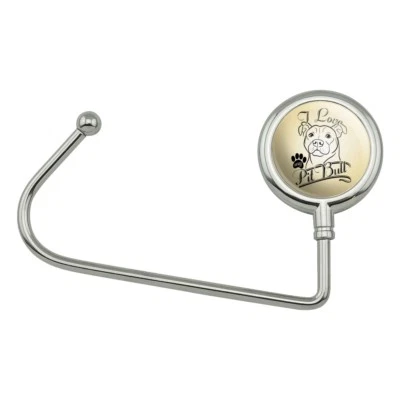 I Love My Pit Bull Purse Bag Hanger Holder Hook