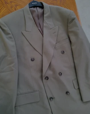 TRAJE HARDY AMIES BEIGE-CHAQUETA CORTA TALLA 42/PANTALONES 36"×29"-100% LANA-**POCOS USOS Foto 1 de 4