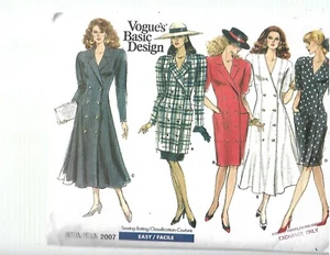 Vogue Basic Design Pattern #2007-Misses Dress-Tunic & Skirt-Sizes 8-10-12-Easy - Picture 1 of 1