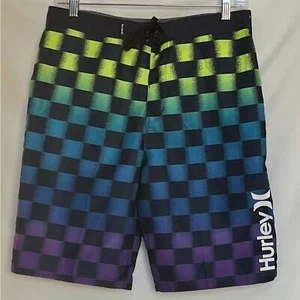 Boys Hurley Checkered One & Only 9.5" Board Shorts 18/29 - Picture 1 of 4
