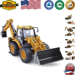 Die-Cast Excavator Backhoe Model 1:50 Scale for Kids - Durable Construction Toy - Picture 1 of 8