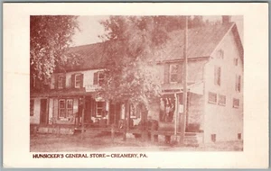 CREAMERY PA HUNSICKER'S GENERAL STORE ANTIQUE POSTCARD - Picture 1 of 2