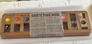 Shut the Box Travel Edition Brand New Wooden Thailand Fun On The Go - Picture 1 of 4