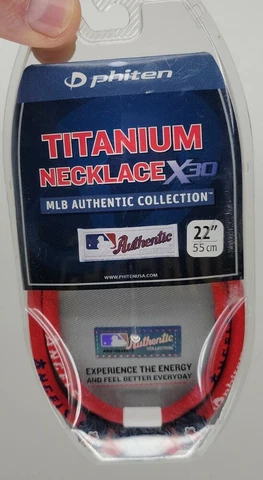 Phiten Aqua Titanium Necklace X30 Los Angeles Angels 22"  55cm MLB Authentic Cover