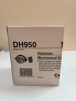 NEW IN BOX CARLON MECHANICAL VICTORIAN STYLE DOORBELL MANUAL TURN KEY BELL DH950 - Image 1 of 4